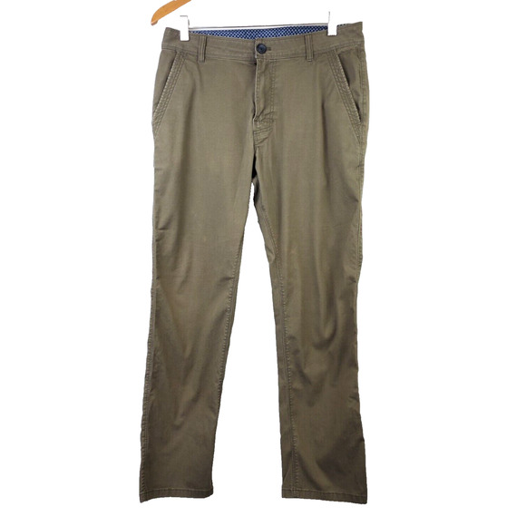 Prana Mens 32 Coolmax CARGO PANTS Straight Leg Green Pockets Hiking Organic - Picture 1 of 11